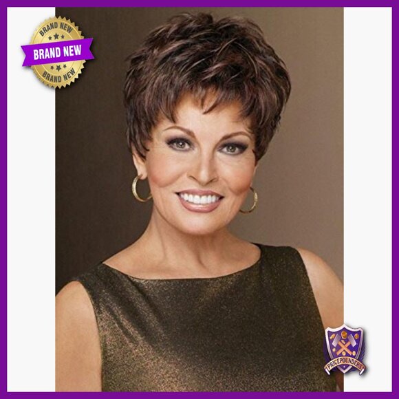 Short Synthetic Wig with Lace Front, Monofilament Top, Hand-Tied Cap main image 4